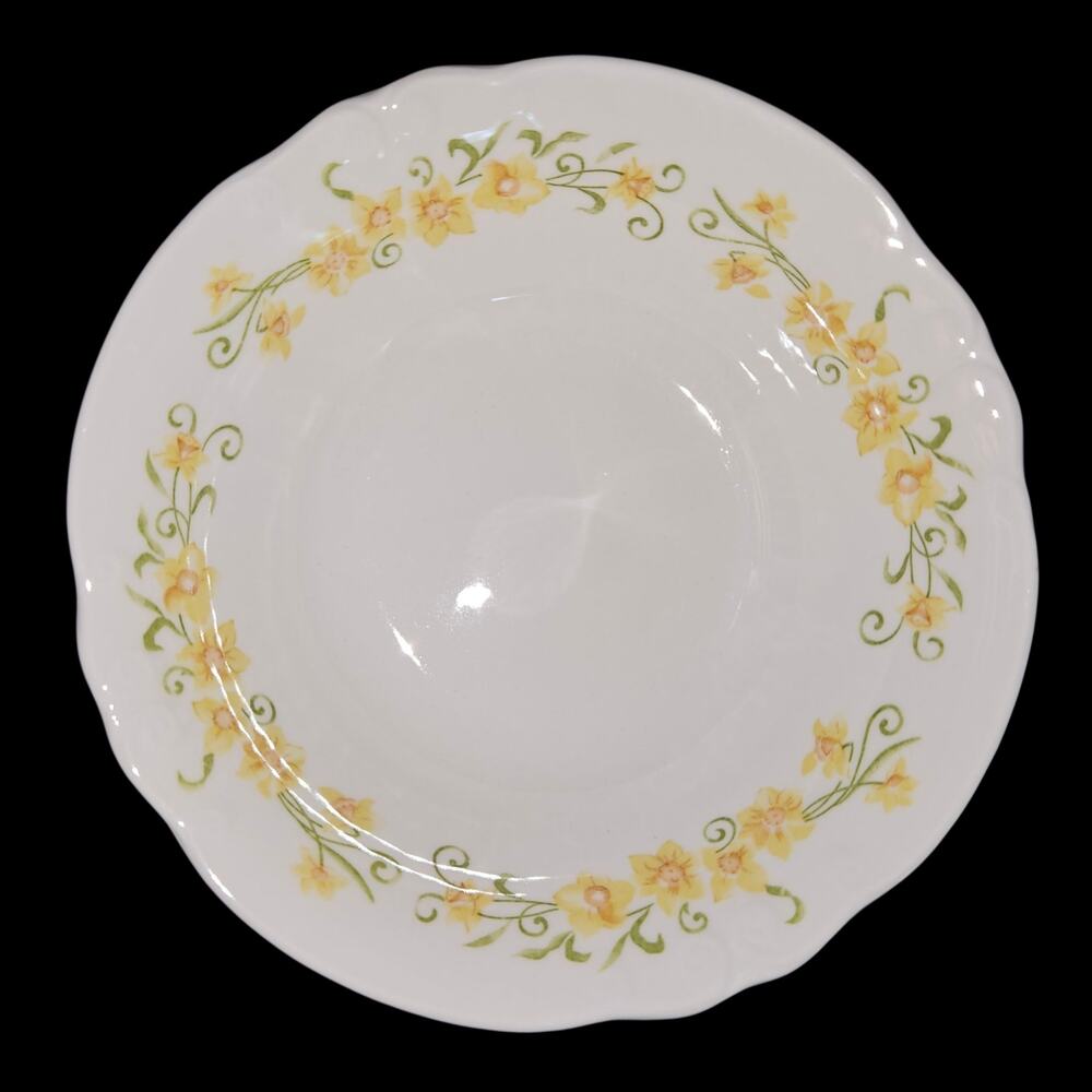 Nikko Jonquil Ironstone Set of 4 Soup Cereal Bowls Yellow Floral Japan